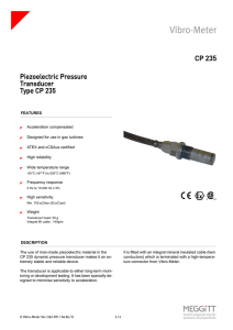 CP 235 Piezoelectric Pressure Transducer Type CP