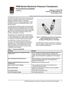 P499 Series Electronic Pressure Transducers