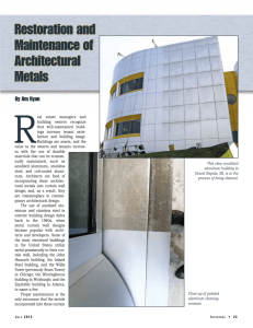 Restoration and Maintenance of Architectural Metals