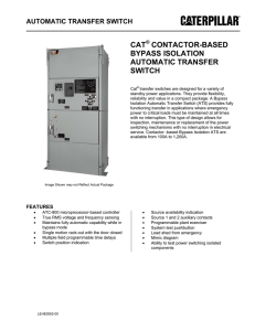 cat contactor-based bypass isolation automatic transfer switch