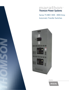 Series TS 880 • 800 - 4000 Amp Automatic Transfer Switches