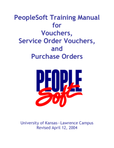 PeopleSoft Training Manual for Vouchers, Service Order Vouchers