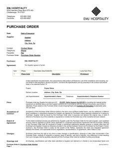 purchase order - EMJ Hospitality