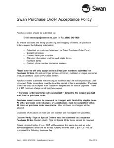 Swan Purchase Order Acceptance Policy