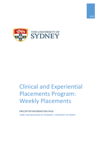 Clinical and Experiential Placements Program: Weekly Placements