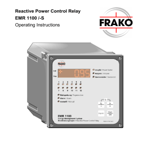 Reactive Power Control Relay EMR 1100 /-S Operating