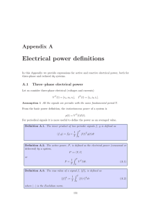 Electrical power definitions