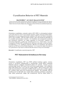 Crystallization Behavior of PET Materials