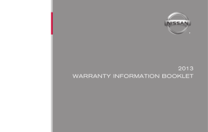 2013 Nissan | Warranty Information Booklet