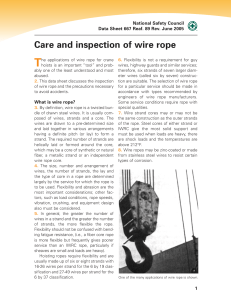 Care and inspection of wire rope