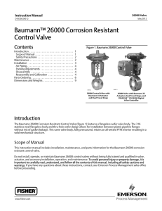 Baumann™ 26000 Corrosion Resistant Control Valve