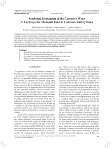 Statistical Evaluation of the Corrosive Wear of Fuel Injector Elements