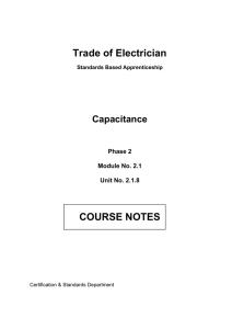 Trade of Electrician COURSE NOTES