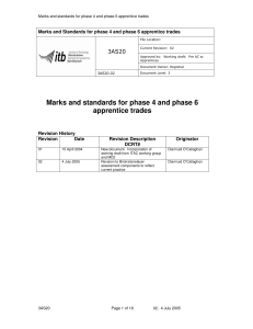 3AS20 Marks and standards for phase 4 and phase 6 apprentice