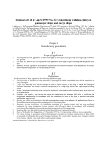 Regulations of 27 April 1999 No. 537 concerning watchkeeping on