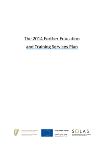 The 2014 Further Education and Training Services Plan