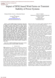 Impact of DFIG based Wind Farms on Transient Stability of