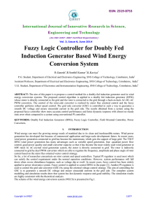 Fuzzy Logic Controller for Doubly Fed Induction Generator Based