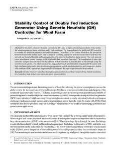 Stability Control of Doubly Fed Induction Generator Using Genetic