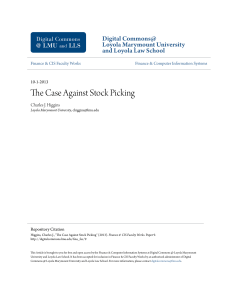 The Case Against Stock Picking - Digital Commons at Loyola