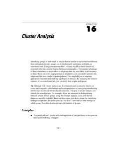 Cluster Analysis