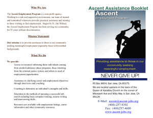 Ascent Assistance Booklet - Ascent Employment Program