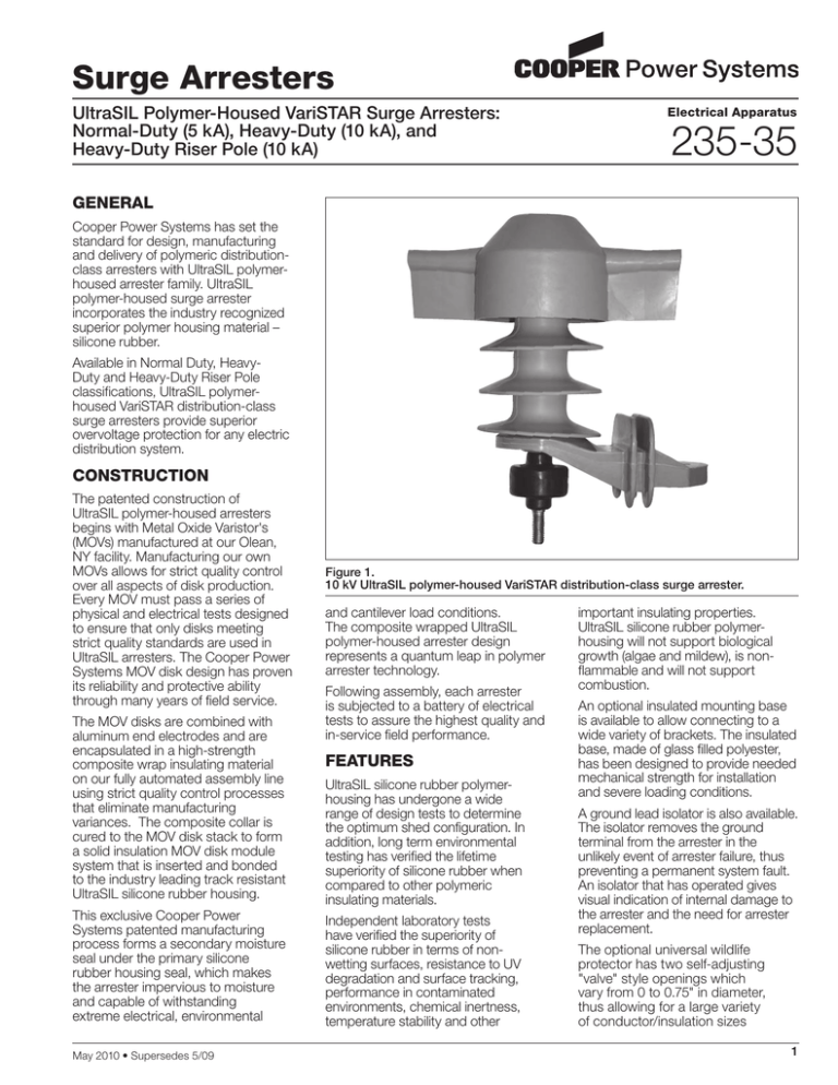 235-35 UltraSIL Polymer-Housed VariSTAR Surge Arresters