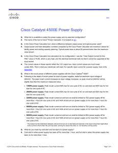 Cisco Catalyst 4500E Power Supply