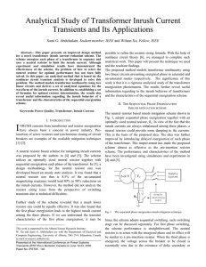 Analytical Study of Transformer Inrush Current Transients and Its