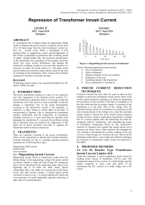 Repression of Transformer Inrush Current