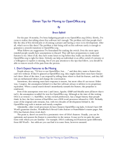 Eleven Tips for Moving to OpenOffice.org