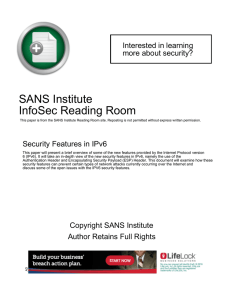 Security Features in IPv6