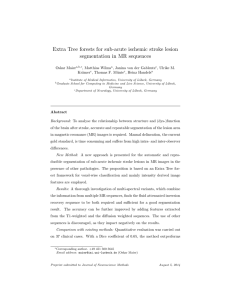 Extra Tree forests for sub-acute ischemic stroke lesion