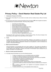 Privacy Policy – David Newton Real Estate Pty Ltd