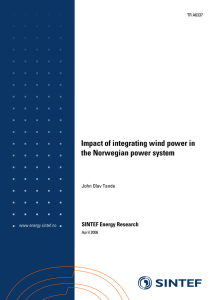 Impact of integrating wind power in the Norwegian power