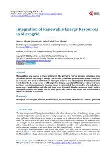 Integration of Renewable Energy Resources in Microgrid