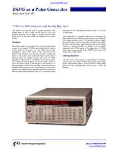 DS345 as a Pulse Generator - Stanford Research Systems