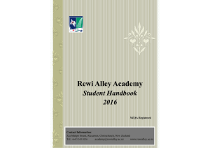 Student Handbook - Rewi Alley Academy