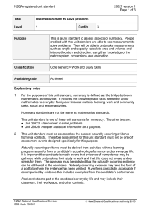 NZQA registered unit standard 26627 version 1 Page 1 of 3 Title