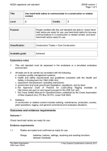 Outcomes and evidence requirements