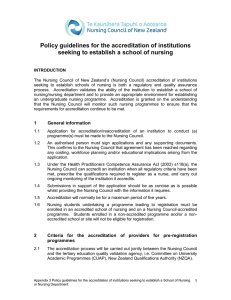 policy guidelines for the approval of institutions seeking to establish