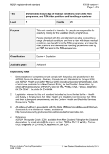 NZQA registered unit standard 17038 version 4 Page 1 of 3 Title