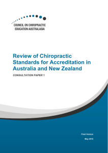 Review of Chiropractic Standards for Accreditation in Australia and