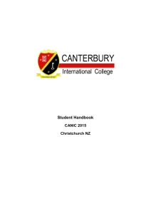 Student Handbook - Canterbury International College