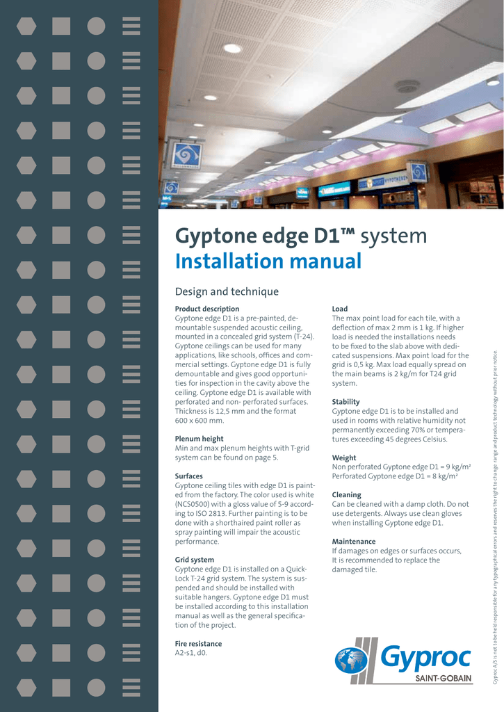Gyptone Edge D1 System Installation Manual