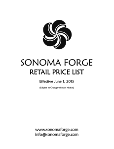 prices - Sonoma Forge