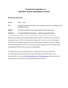 Technical Committee on Sprinkler System Installation Criteria