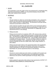 MATERIAL SPECIFICATION 547. PLASTIC PIPE NRCS-IL