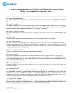 Purchase Order Quality Clauses - TT Electronics – Integrated