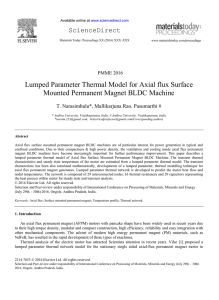 Lumped Parameter Thermal Model for Axial flux Surface